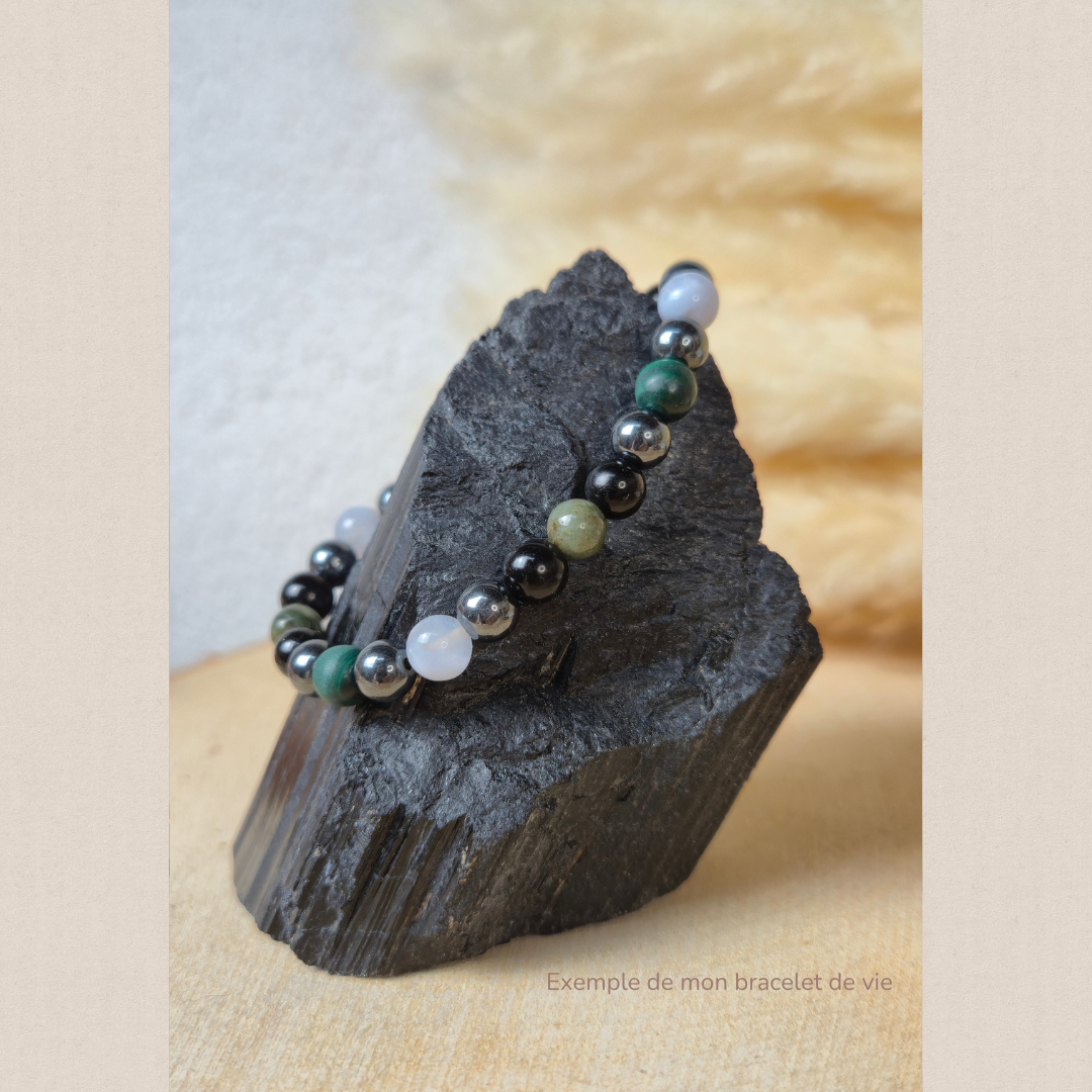 Bracelet de Vie personnalisé Nayeli, pierres naturelles selon la numérologie