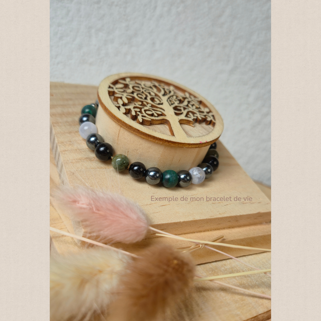 Bracelet de Vie personnalisé Nayeli, pierres naturelles selon la numérologie