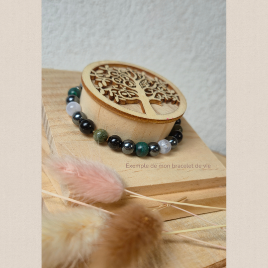Bracelet de Vie personnalisé Nayeli, pierres naturelles selon la numérologie