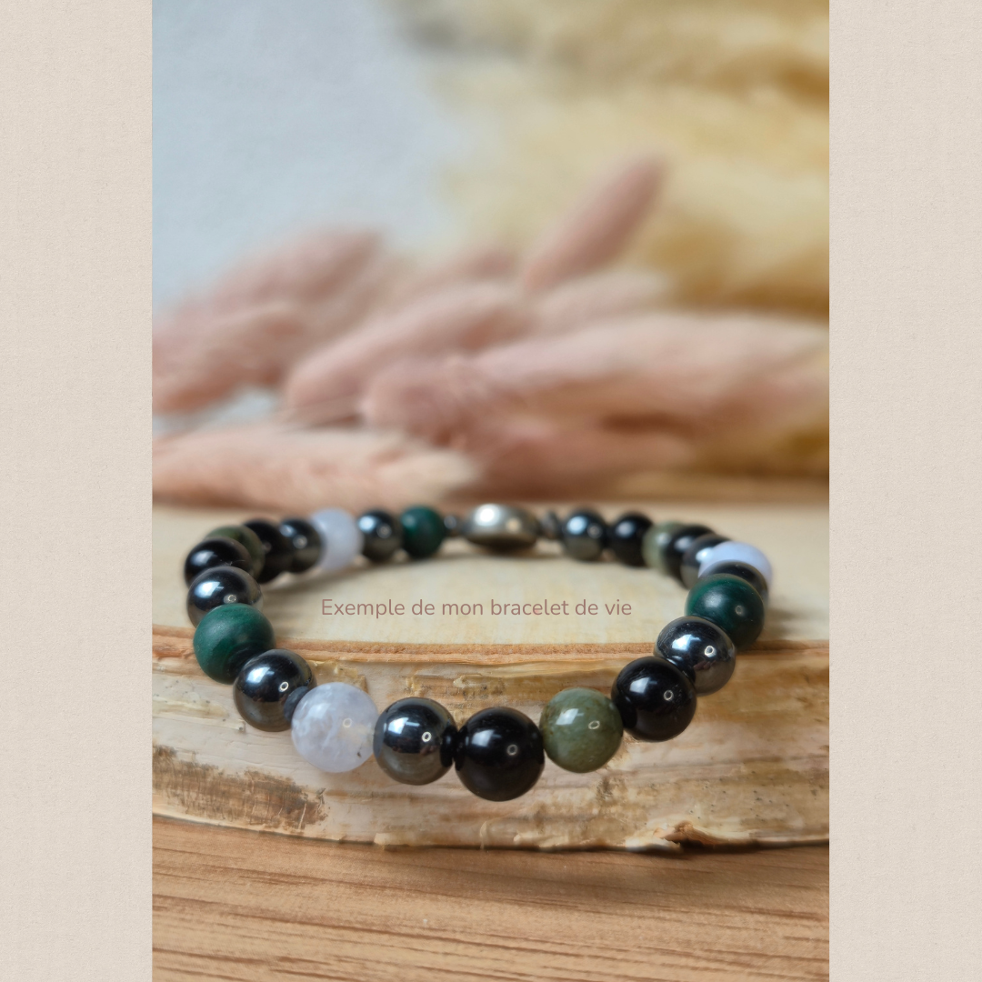 Bracelet de Vie personnalisé Nayeli, pierres naturelles selon la numérologie